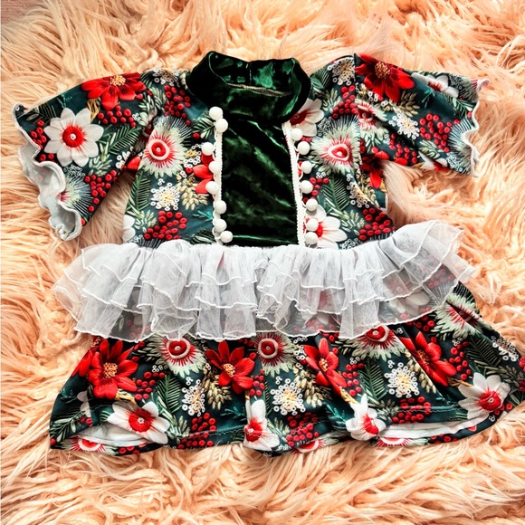 Handmade Baby Girl Christmas Dress - Picture 1 of 2